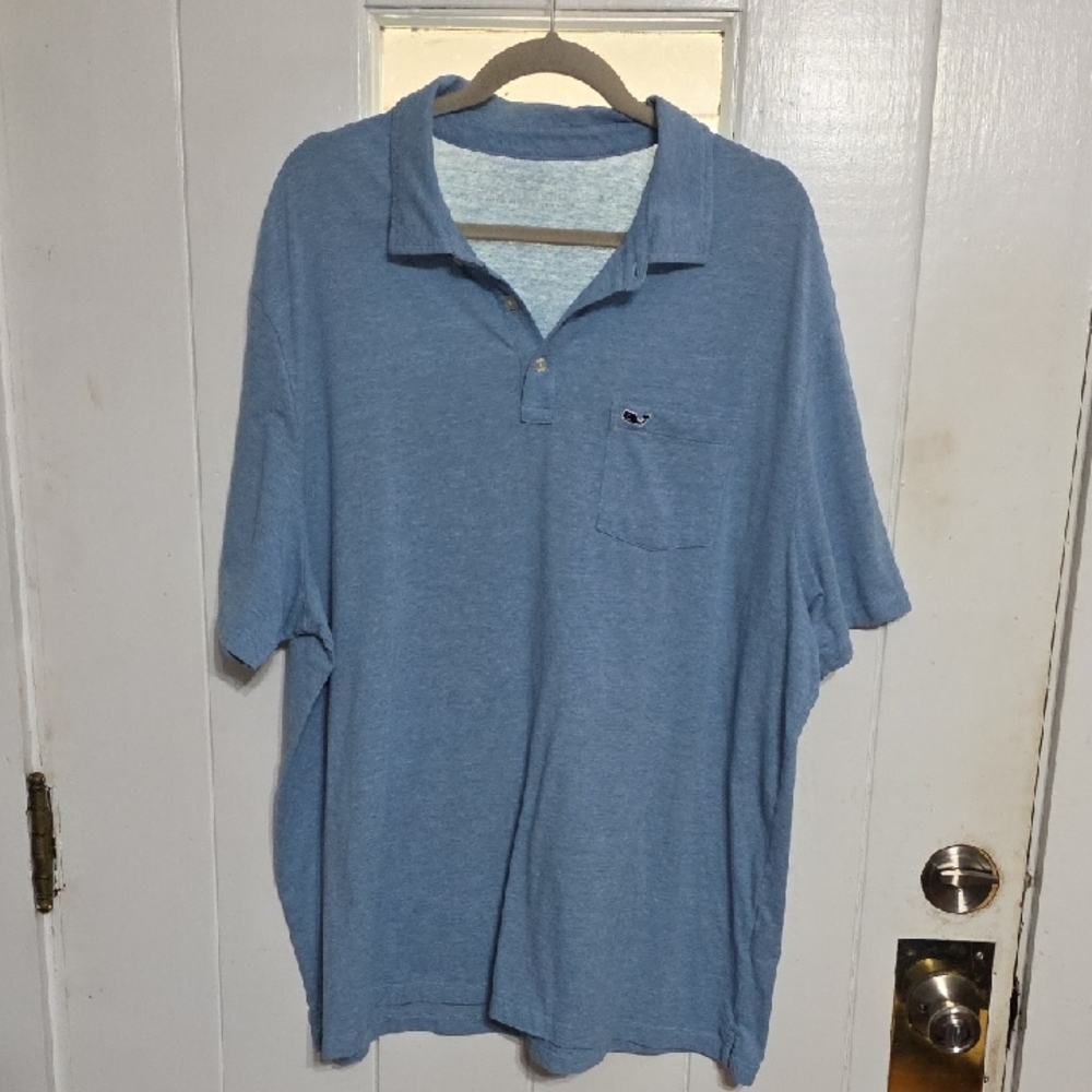 Vineyard Vines Men's Polo Shirt Blue‎ Pocket Sz 2XL EUC